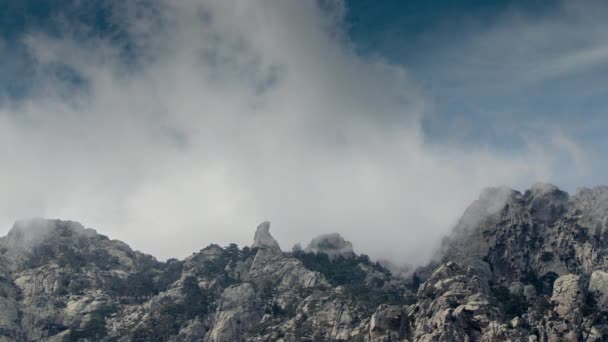 Time Lapse Rocky Spikes Aiguilles Bavella Canyon Corsica Francia — Vídeo de stock