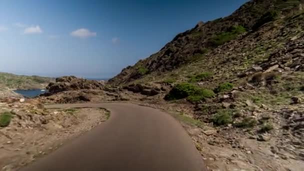 Güzel Cap Creus Milli Park Sahil Catalina Spanya Sürücüde Pov — Stok video