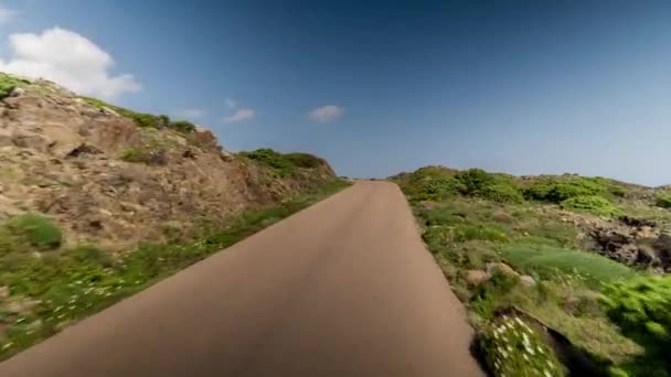 Pov Drive Beautiful Cap Creus National Park Coastline Catalina España — Vídeo de stock