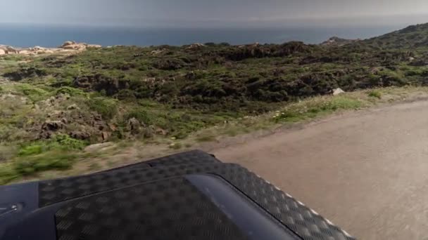 Pov Drive Beautiful Cap Creus National Park Coastline Catalina España — Vídeo de stock