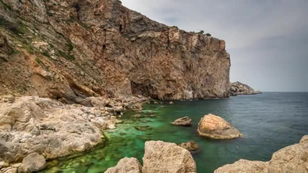 Costa Rochosa Mar Mediterrâneo Norte Israel — Vídeo de Stock