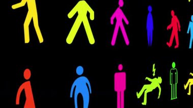 Erkek ve erkekler tabela farklı grafik görüntüler yapılan sıra