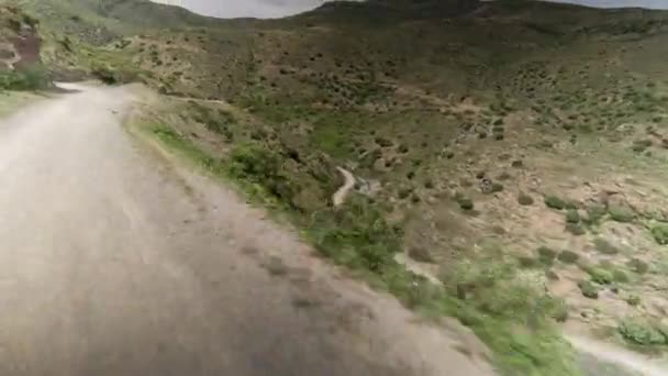 Pov Shot Ronda Gül Sahili Catalunya Spanya Vurdu Bir Road — Stok video