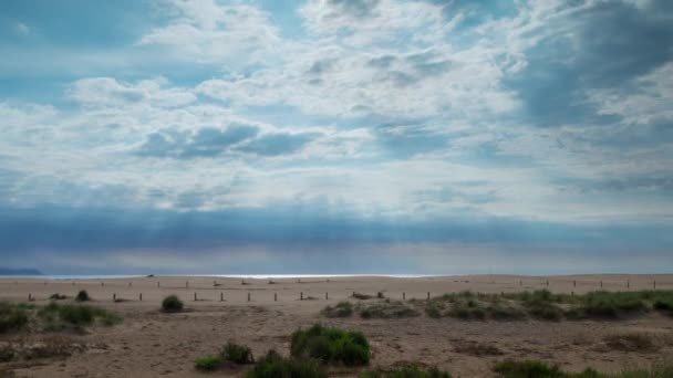 Ранок Timelapse Dune Пляжу Сант Пере Пескадор Каталонії Іспанія — стокове відео