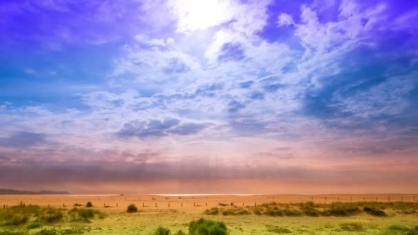 Timelapse Matinale Colorée Plage Dunes San Pere Pescador Catalunya Espagne — Video