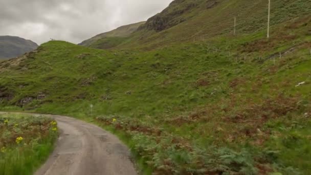 Pov Shot Camera Attached Front Vehicle Driving Beautiful Empty Roads — Stock Video