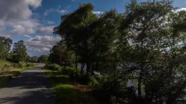 Pov Shot Camera Attached Front Vehicle Driving Beautiful Empty Roads — Stock Video