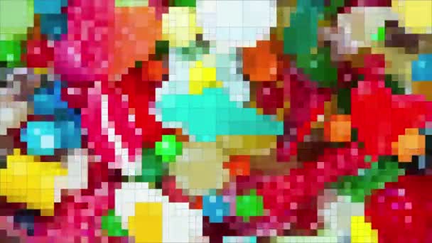 大收集糖果和糖果制成的心脏形状 — 图库视频影像