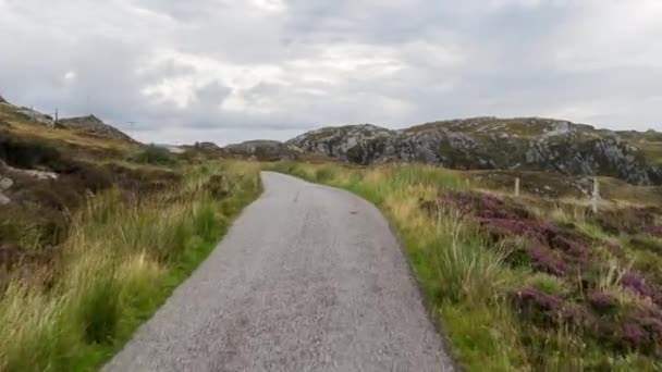 Pov Shot Camera Attached Front Vehicle Driving Beautiful Empty Roads — Stock Video