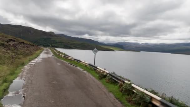 Pov Shot Camera Attached Front Vehicle Driving Beautiful Empty Roads — Stock Video