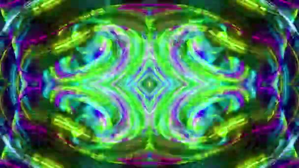 Abstracte Hypnotische Lichte Neon Patroon Bewegen — Stockvideo