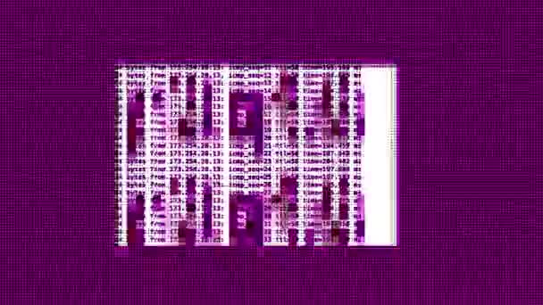 Kod Binarny Liczb Umieszczonych Ekranie Komputera Efektów Abstrakcyjnych — Wideo stockowe