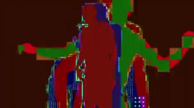 çağdaş bir tarzda usta erkek dansçı. Bu dizi bir gölge dansçı silueti olduğunu