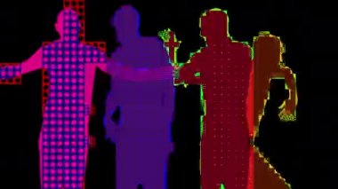 çağdaş bir tarzda usta erkek dansçı. Bu dizi bir gölge dansçı silueti olduğunu