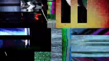 farklı televizyon ve video glitches ve eski TV yakalanan statik bir karışımı