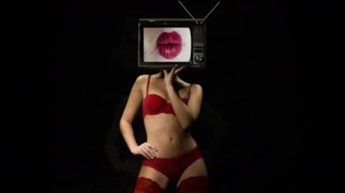 TV baş kadın dudaklar