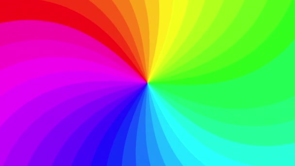 Spinning Hypnotic Rainbow Spiral Loop — Stock Video