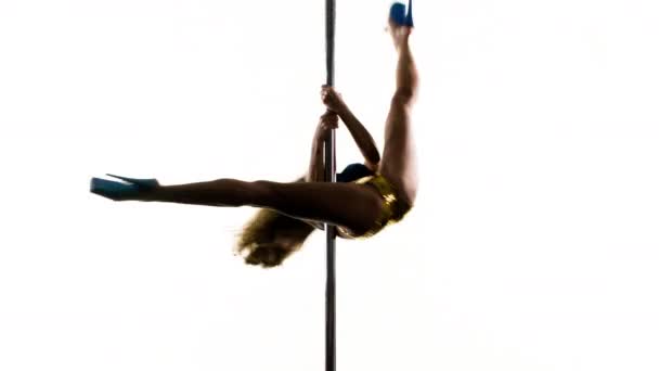 Female pole dancer — Stock Video