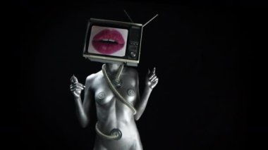 TV baş kadın dudaklar