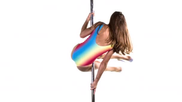 Female pole dancer — Stock Video