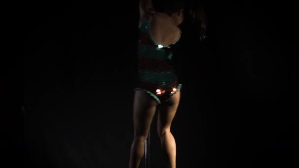 Female pole dancer — Stock Video