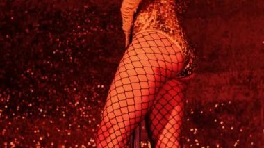 Direk dansör altın parlak kostüm gövdesi 