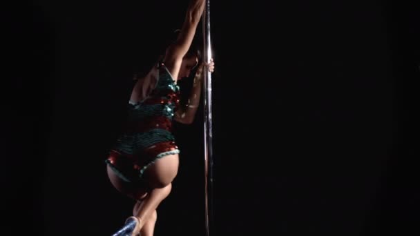 Female pole dancer — Stock Video