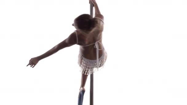 Female pole dancer — Stock Video