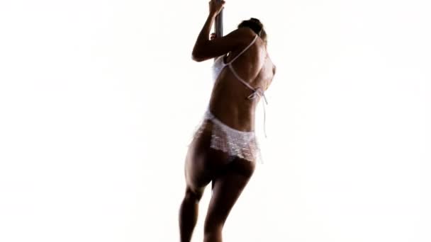 女跳钢管舞 — 图库视频影像