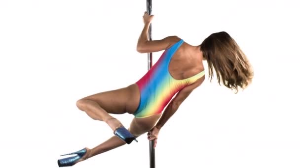 Female pole dancer — Stock Video