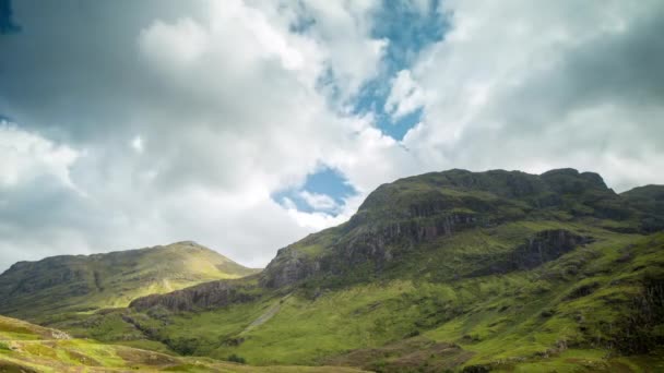 Проміжок Часу Красиві Glencoe Площею Хайленд Шотландії Погода Переходить Від — стокове відео