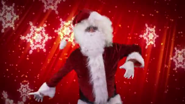 Père Noël Dansant Lors Une Fête Disco — Video