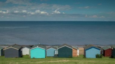 Zaman atlamalı, geleneksel İngiliz plaj kulübe WHISTABLE, Kent, İngiltere