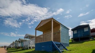Zaman atlamalı, geleneksel İngiliz plaj kulübe WHISTABLE, Kent, İngiltere