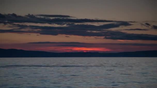 Magnifique Coucher Soleil Laps Temps Sur Mer — Video