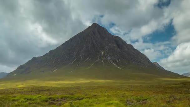 Upływ Czasu Przestrzeni Piękne Glencoe Highland Szkocji Jak Pogoda Odwraca — Wideo stockowe