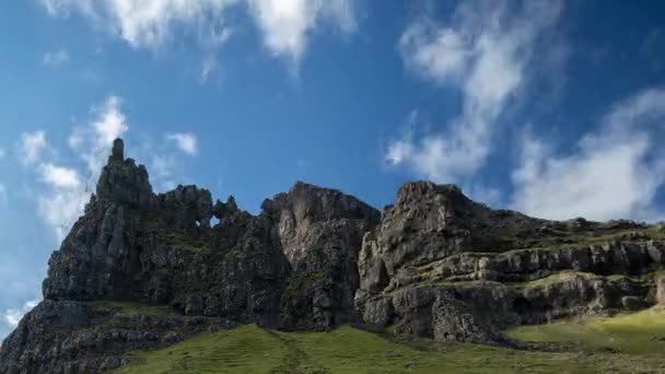 Lapso Tiempo Hermosa Única Viejo Hombre Storr Roca Isle Skye — Vídeo de stock
