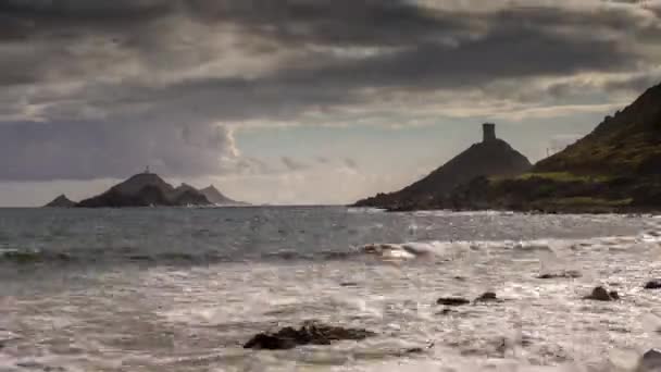 Zeitraffer Der Wilden Küste Vor Ajaccio Auf Korsika — Stockvideo