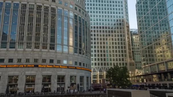 Londres Reino Unido Agosto 2017 Shots Canary Wharf Financial Center — Vídeo de Stock