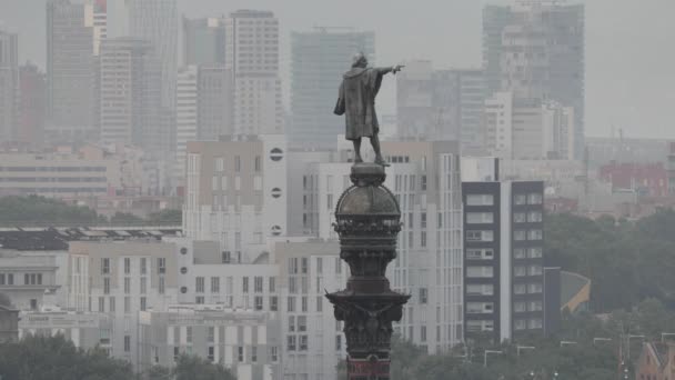 Vistas Desde Mont Juic Del Centro Barcelona Skyline — Vídeos de Stock