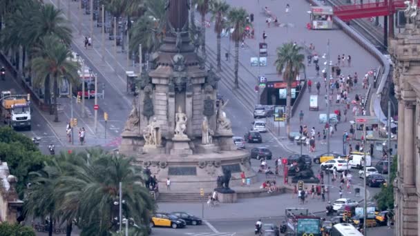 バルセロナ市内中心部のスカイラインのモン Juic からの眺め — ストック動画