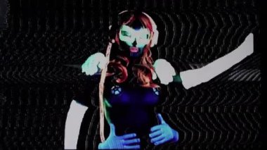 Siyah arka planda maskeli genç bir kadın.