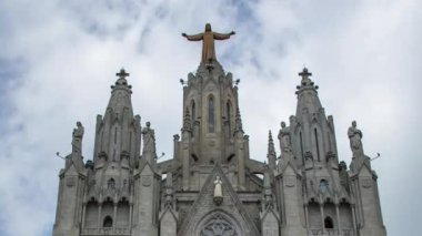 Tapınak Expiatori del Sagrat Cor kilise Barcelona'da tibidabo dağın zirvesinde