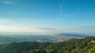 gündoğumu timelapse barcelona şehir siluetinin güzel lightac ile
