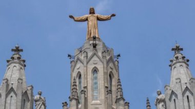 Tapınak Expiatori del Sagrat Cor kilise Barcelona'da tibidabo dağın zirvesinde
