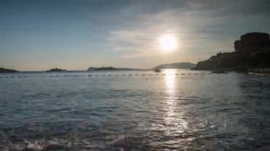 Günbatımı görünümünde Karadağ, timelapse 