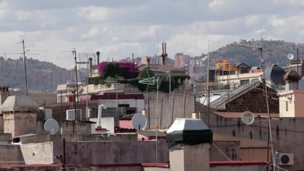 Tetti Barcellona Sparato Una Terrazza Nel Centro Della Città — Video Stock