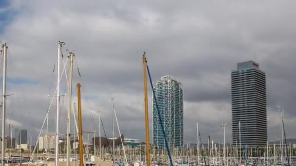 Barcelone Juillet 2017 Les Yachts Les Tours Jumelles Port Olympic — Video