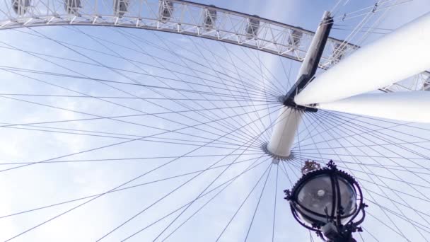 London Juli 2016 Släpper London Eye Stadens Skyline Bakgrunden London — Stockvideo