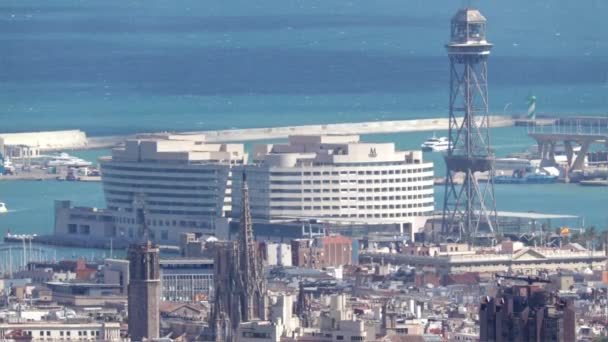 Barcelona 2017 Június Lövés Bunkerek Carmel Panorámás Kilátást Nyújt Városra — Stock videók